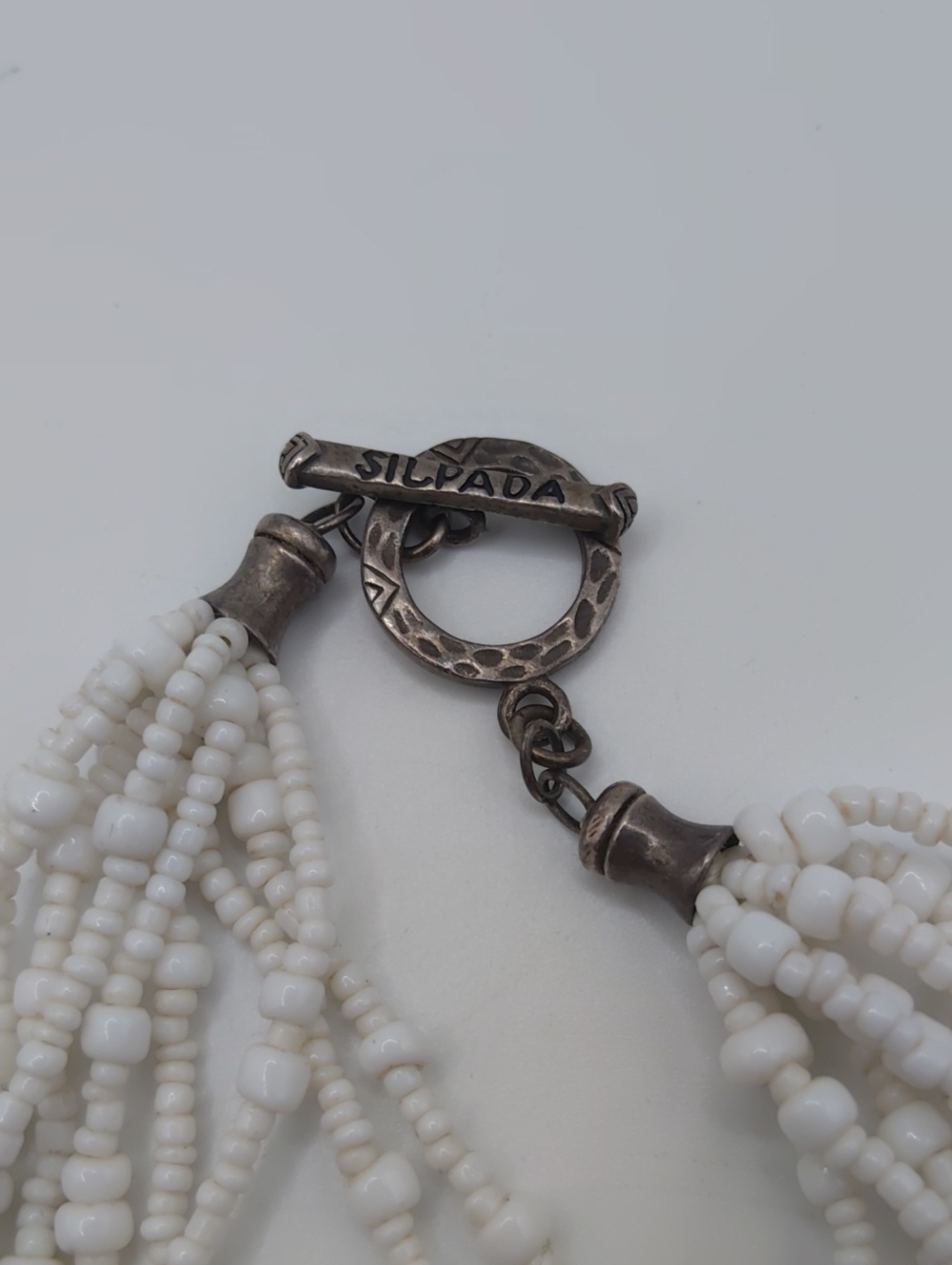 Silpada Retired Multistrand White Seed Bead Necklace - Picture 3 of 5